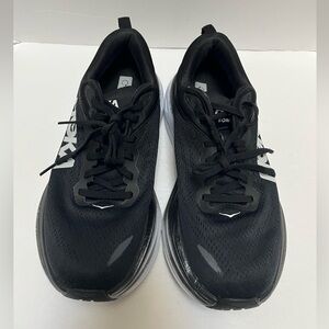 Hoka One One Bondi 8 Black White Women’s Size 9B
